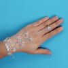 Elegant Women's Rhinestone Chain Bracelet with Connected Ring Design