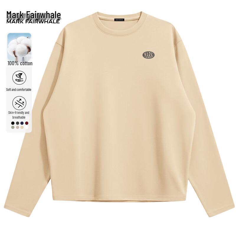 Mark Fairwhale Men's Pure Cotton Round Neck Long Sleeve T-Shirt