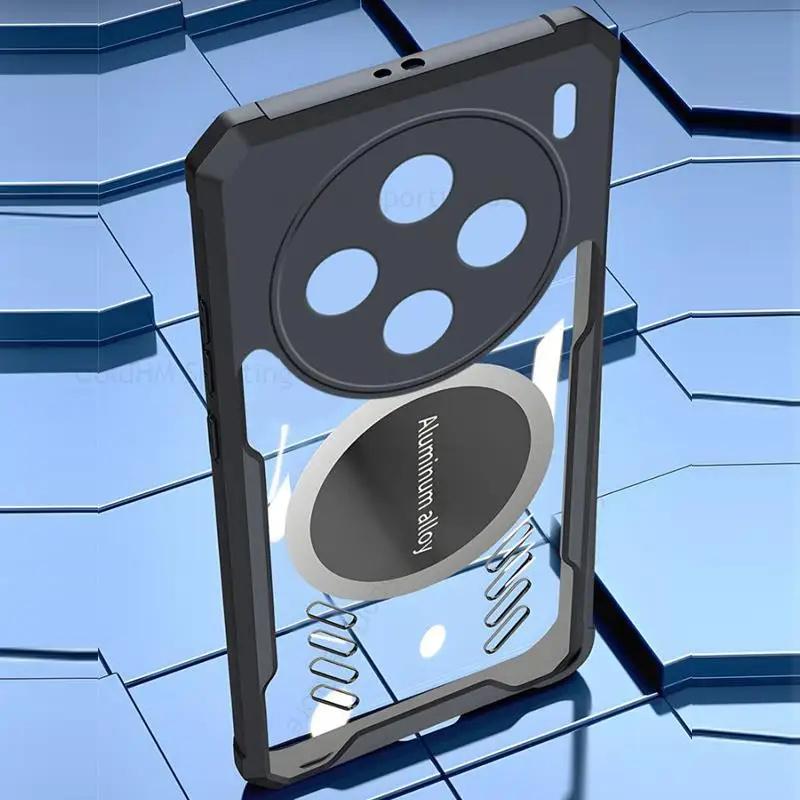 Cases For Vivo X100 Pro 5G Cooling Heat Dissipation Magnetic Transparent Case For VIVO X Note X90S X80 X100 Pro For Magsafe Magsafing Acrylic Cover