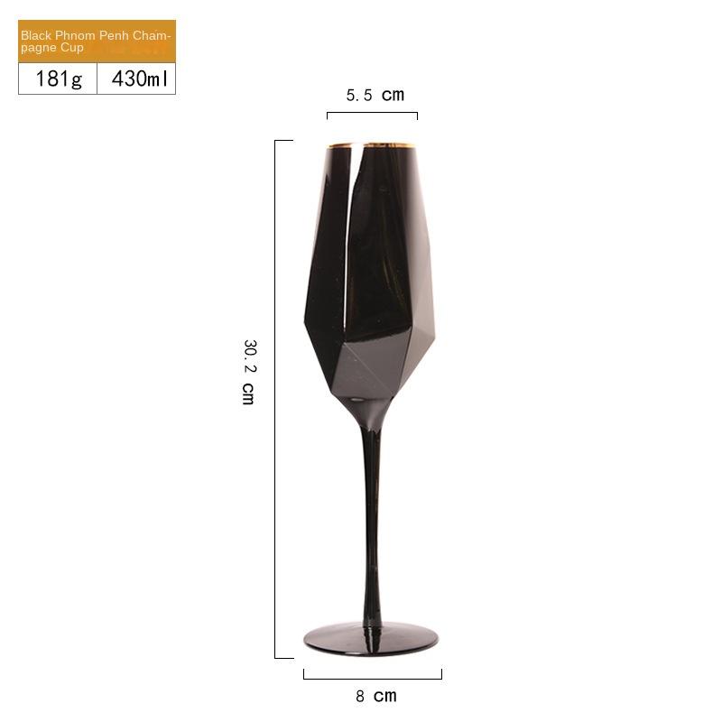 Phnom Penh Vetro Placcato Nero Calici da Vino Rosso Coppa da Champagne Colorata Calici da Vino Whiskey Soggiorno Bar Casalingo Articoli da Bar