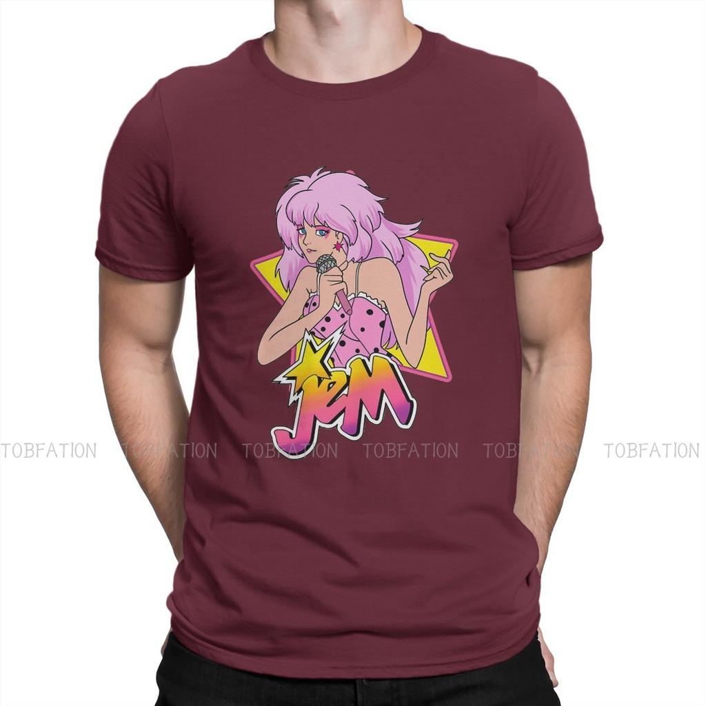 Jem and the Holograms Rockstar Tshirt Graphic T Shirt Punk Hot Sale 100% Cotton O-Neck Men's Streetwear