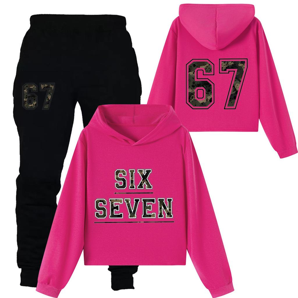 Children's Casual Fashion Digital Print Hooded Sweatshirt And Pants Set