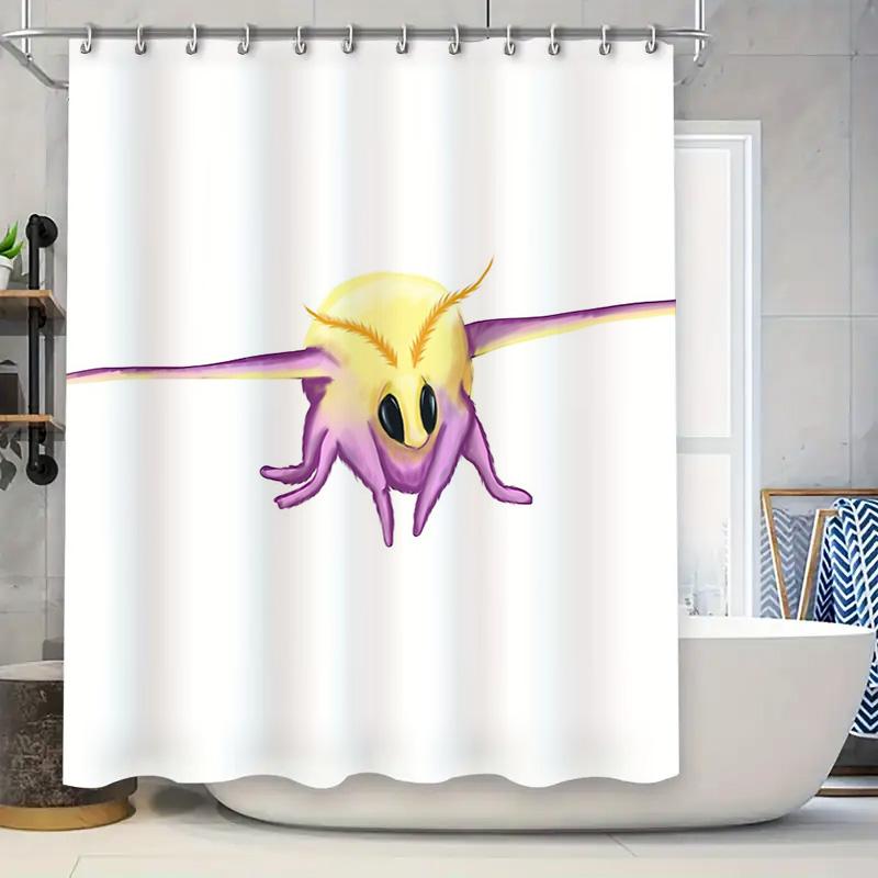 Cute Moth Shower Curtain Forest Animal Bathroom Decor Nature Lover Gift Home Decor Woodland Shower Curtain Set Vintage Aesthetic