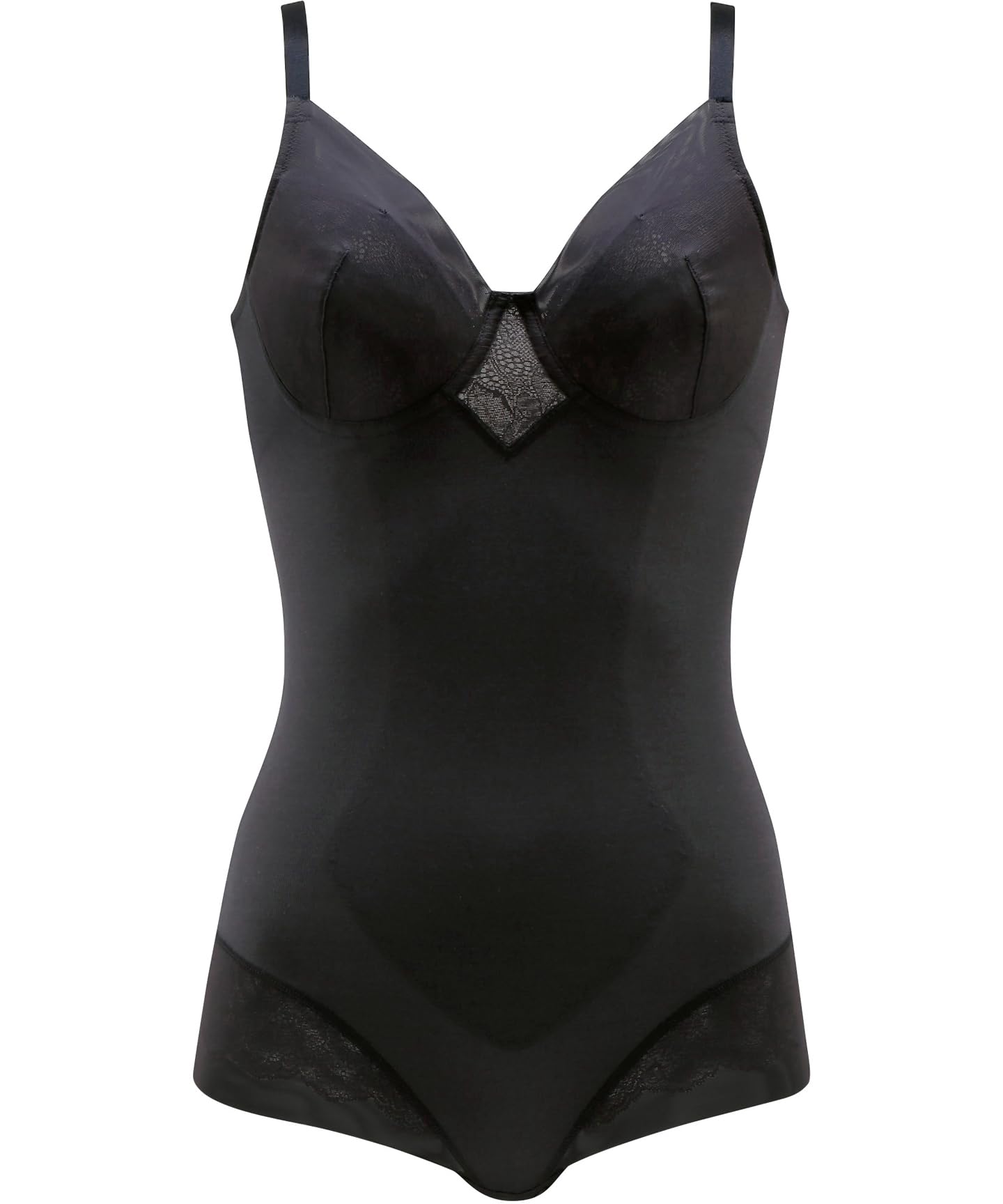 

Боди Wacoal EverChic с утягивающим животом и естественным бюстом, материал - смесь хлопка, гладкий, размеры BL C75 M, на косточках, спинка, силуэт, (Основной корпус),