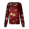 Dame fritidsjakke med langermet enkelt-breasted juletrykt beskyttelsesklær cardigan topp