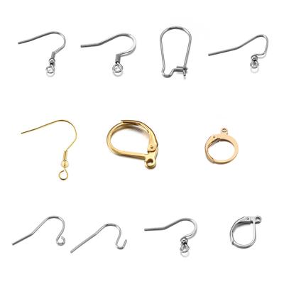 20-50pcs Gold  Stainless Steel Hypoallergenic Earring Hooks Fish Earwire Earrings Clasps Earring Wires For Jewelry Maki
