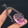 Pink Kunzite Pendant Gemstone Jewelry, 999 Copper Wire Wrapped Pendant, Handmade Jewelry Birthstone Pendant, Gift For Him