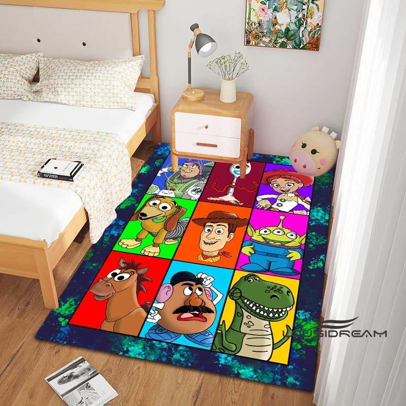 This Buzz Lightyear Floor Mat Features a Non-slip, Absorbent Cartoon Toy Story Design and Is Suitable for Bedrooms, Hallways,