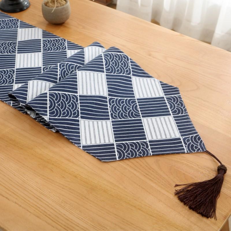 Inyahome Modern Unique Blue Table Runner For Home Dining Banquet Holiday Party Dinner Tables Cover Home Decor Christmas Gifts
