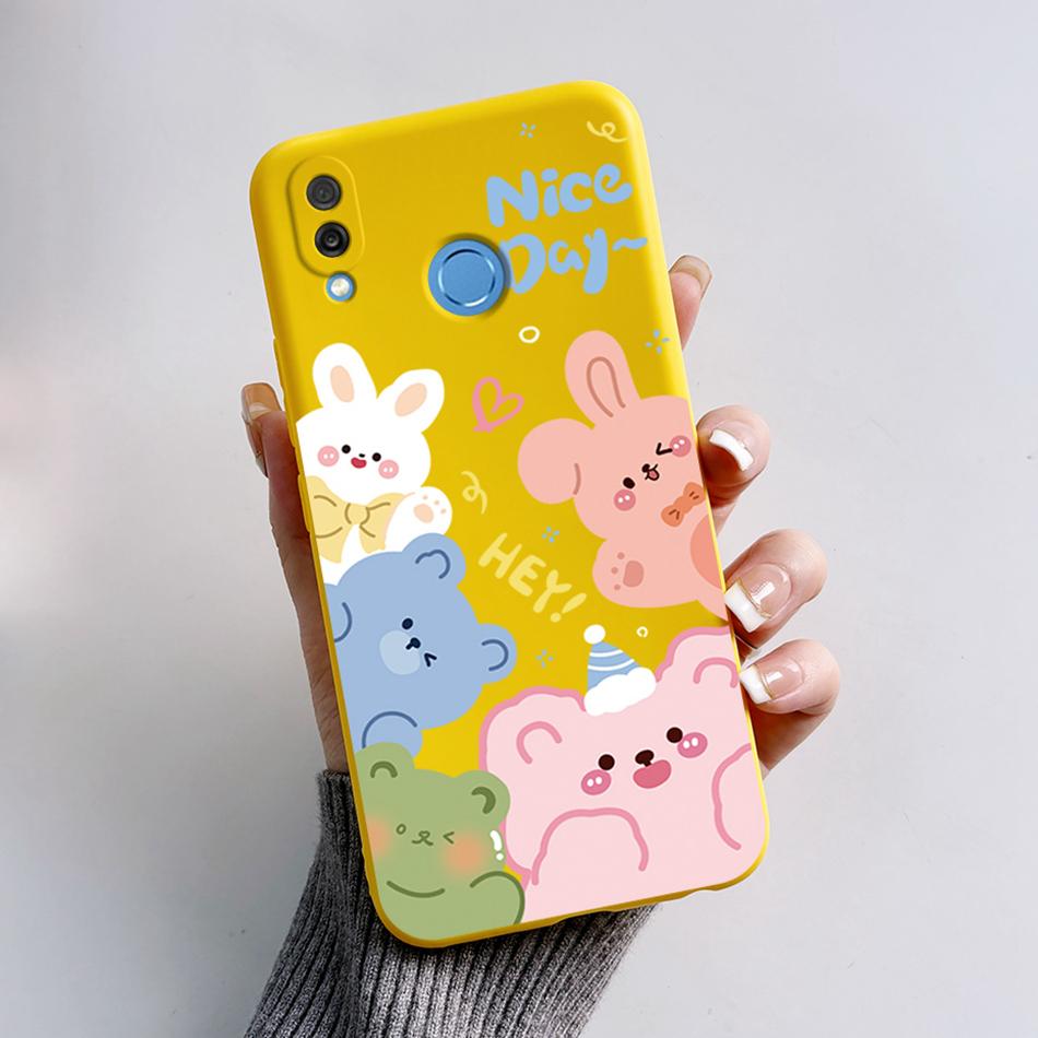 

For Honor Play Case COR-L29 Phone Cover Cute Bear Cartoon Frog Soft Silicone Matte Fundas Coque For Honor Play Shockproof Bumper Honor Play