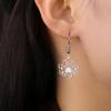 Teamer Buddhist Lotus Flower Women's Earrings Stainless Steel with Clear Zircon Dangle Earrings Yoga Amulet Vintage Jewelry