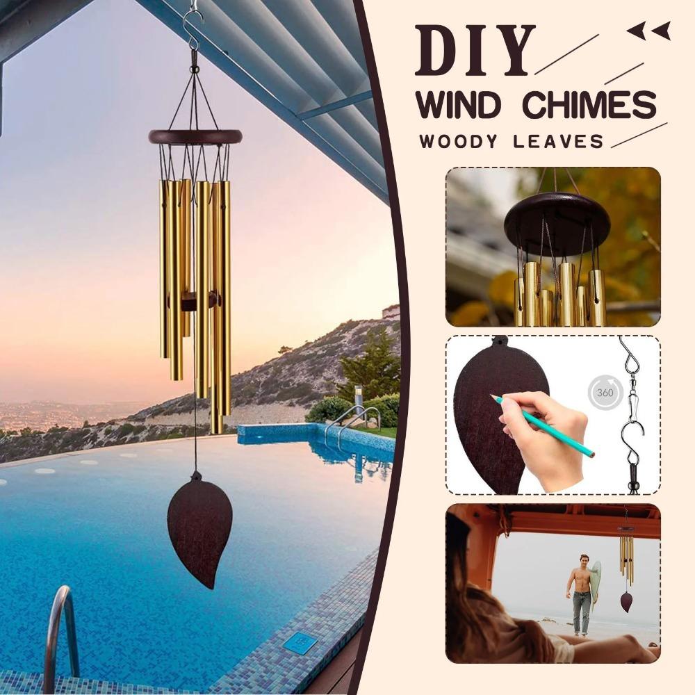 Wind Chimes Outdoor Deep Tone, Wind Chime Outdoor Sympathy Wind-Chime With 6 , Elegant Chime For Garden Patio Black Windchimes