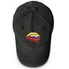 Colombia Flag Mouth Print Snapback Baseball Hat, Patriotic Mesh Hat Stylish Curved Brim Retro Leisure Adjustable Sun Hat