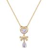 Titanium Steel Butterfly Water Drop Light Luxury Temperament Gorgeous Full Diamond Necklace Female Versatile Collarbone Chain Titanium Steel Chain