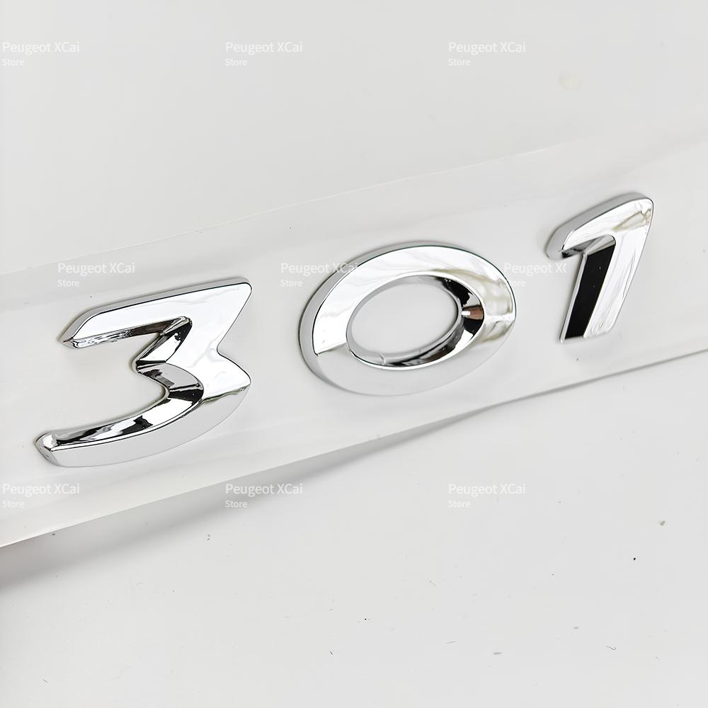 akpsw6 3D ABS Rear Trunk Emblem Badge Number Sticker for Peugeot 206 207 301 307 308 408 508 Car Accessories Comes with Back Glue