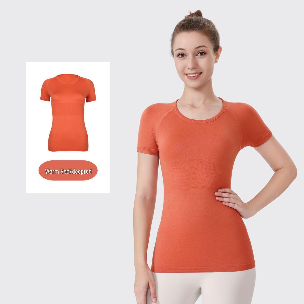 LU3.0 Women's Quick-Dry Short Sleeve Yoga Top for Fitness and Running