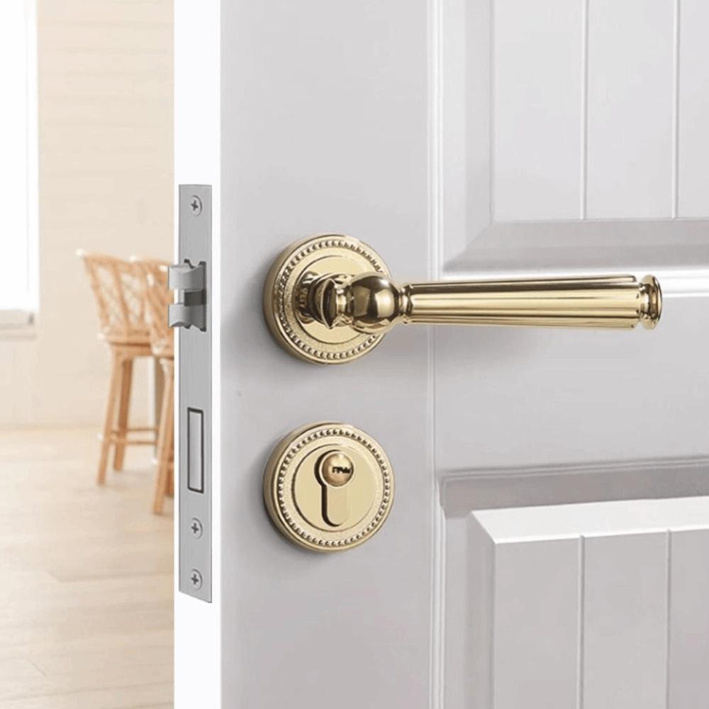 Simple Design Magnetic Suction Door Lock Retro Style Wooden Door Handle Silent Door Lock Home
