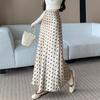 Taglie comode satin vita alta vintage pois estivo casual lungo per donna gonne gonna da donna