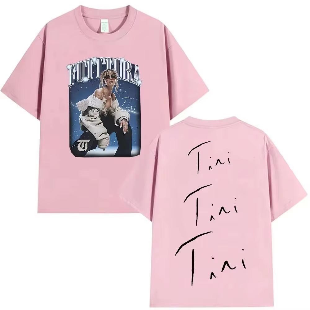 Hip Hop Pop Music Tops Singer Tini Stoessel Futtura Tour Album 2026 Tshirts Fashion Oversized Tshirt Print Cotton T Shirts