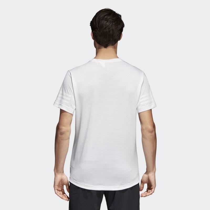Adidas T Shirts Men's White Crew Neck Moderate Straight Fit CW3928