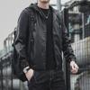 Men's Hooded Leather Jacket: New Korean Style, Velvet Finish for Spring/Autumn, Trendy Casual Motorcycle & Workwear Jacket