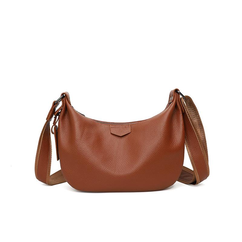

2025 Fashion Genuine Leather Dumpling Bag: Large Capacity Crossbody Single Shoulder for Women червоний/коричневий