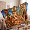 Christmas Flannel Throw Blanket Soft Warm Cozy For Sofa Bed Indoor Home Use Great Holiday Gift