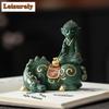 Green Sandstone Zodiac Horse Monkey Tea Pet Zen Lucky Model Tea Figurine Play Toys Tea Statue Ornaments Can Be Raised Tableware