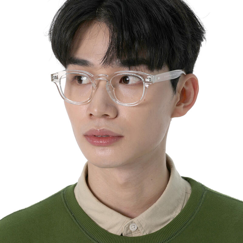 SBKA Ted-C02 Clear Horn-Rimmed Glasses (Blue Light Blocking)