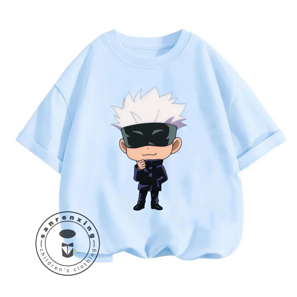 Cartoon date Kaisen summer T-shirt, children's hip-hop street fashion print, lightweight summer T-shirt