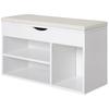 Wooden Shoes Cabinet Bench Hidden Storage Padded Seat Organiser Footwear Rack Hallway White 80 x 30 x 47 cm