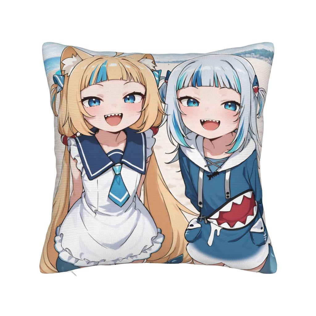 Decorative Pillow Covers Sameko Saba X Gawr Gura Merchandise Home Throw Pillow Case Cover Zipper Multi-Size