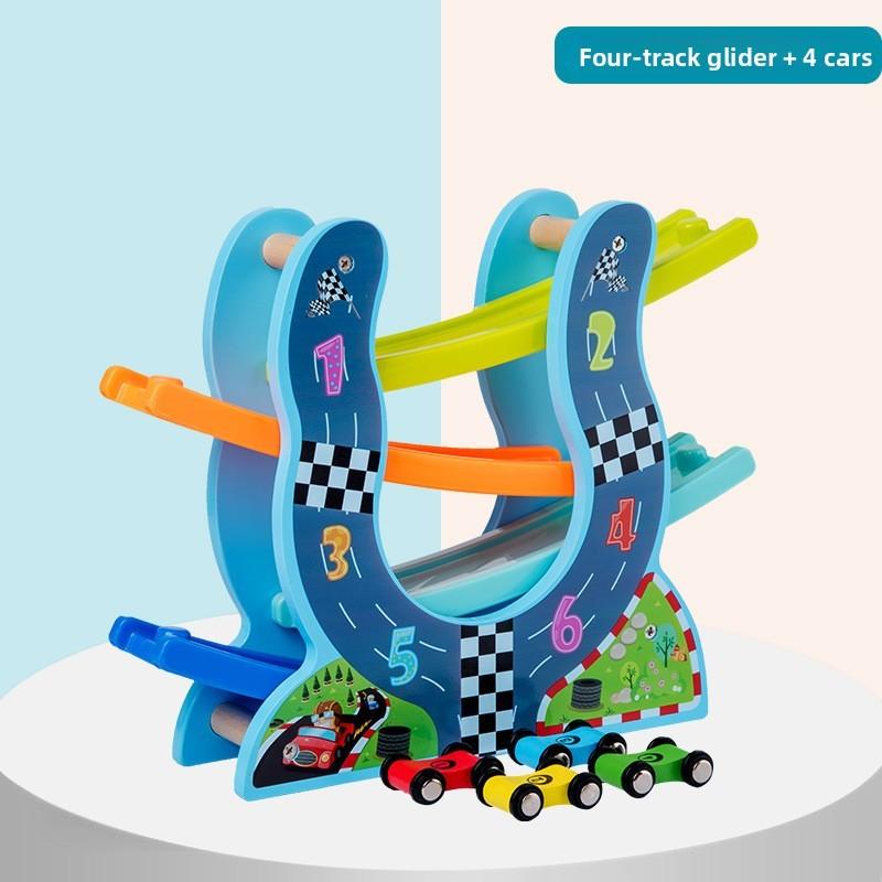 Six Layer Wooden And Four Layer Racing Gliding Track Set Children Puzzle Toy