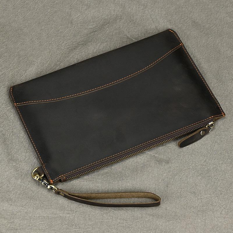 Hot Selling Men's Handbag with Crazy Horsehide, Grab and Toe Layer, Cowhide, Large Capacity Business Wallet