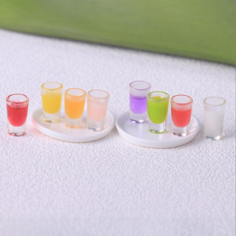 5Pcs Mini Dollhouse Cute Resin Juice Play Food Decorative Toys