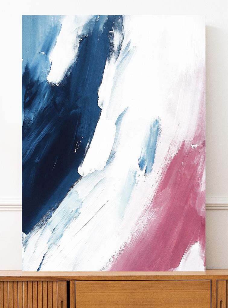 Poster Abstract Burgundy Blue