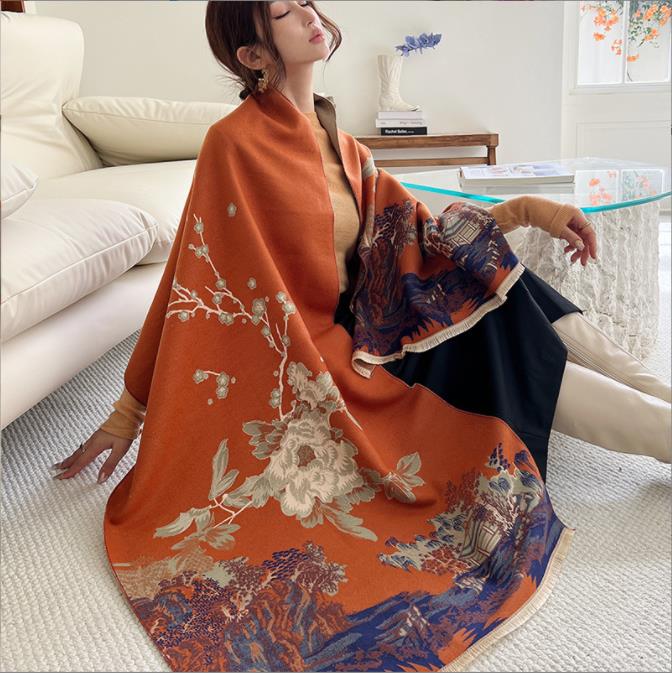 New Arrival Women'S Scarl Thickening Warm Pashmina Cashmere Scarf Female Autumn Winter Soft Scarf Shawl Multipurpose Blanket