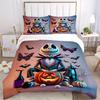 3pcs Halloween Theme Jack Pumpkin Bedding Set Includes 1 Quilt Cover and 2 Pillowcases, Comfortable B038