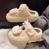Cute cartoon KT cat fluffy slippers women's 2025 new fashionable versatile thick bottom heightening outer wear cotton slippers tide