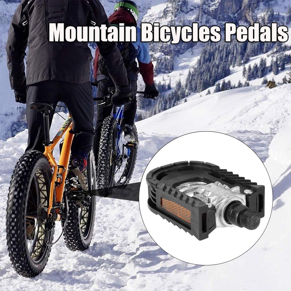 1Pair Aluminum Alloy Mountain Bike Pedals Labor-saving With Safety Reflective Sheet Folding Pedal Bike Cycling Replacement Parts