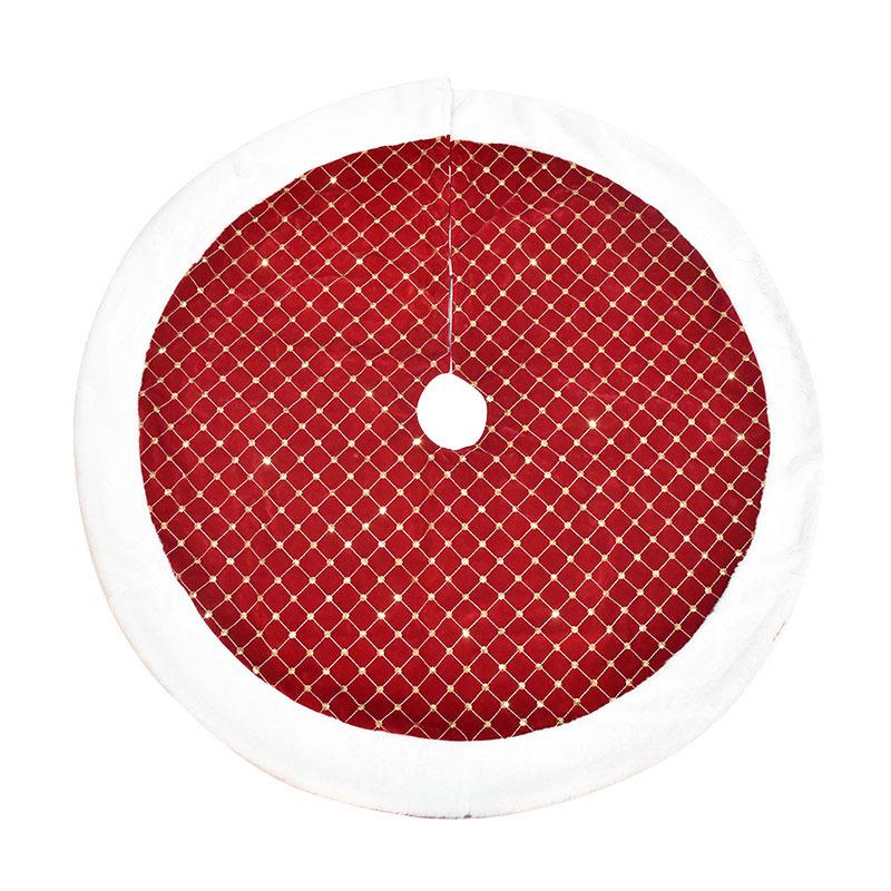 2026 New Arrival Christmas Tree Skirt: Red Sequin Embroidered Tree Base Apron