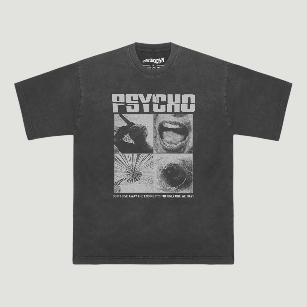 Psycho Mens Kids T Shirt, Alfred Hitchcock Classic Horror Movie Tee, Retro 60s Cult Film Graphic Shirt, Vintage Cinema Unisex Psycho Tee