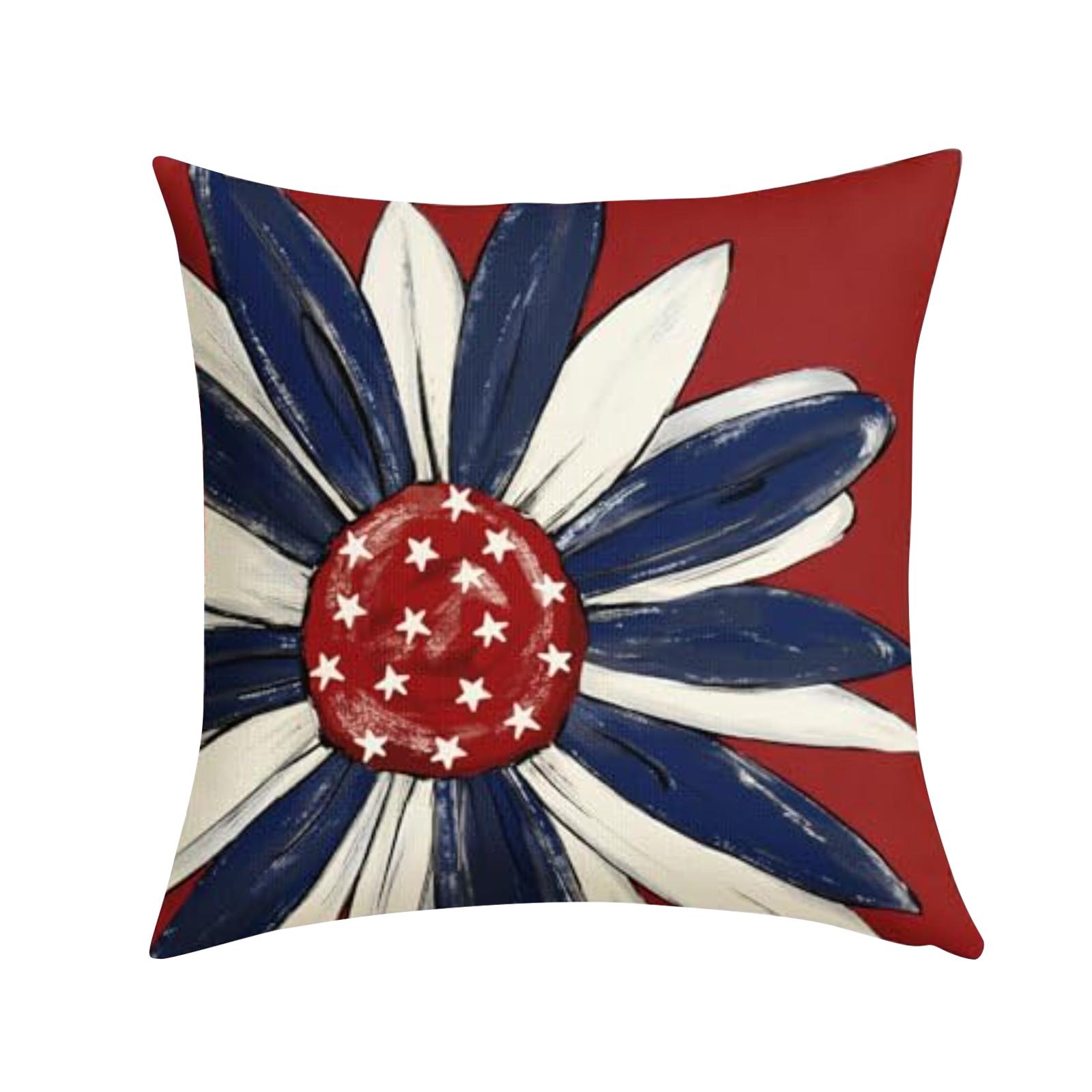 

Independence Day Flag English Pillowcase Living Room Bedroom European And American Linen Throw Pillow One Size