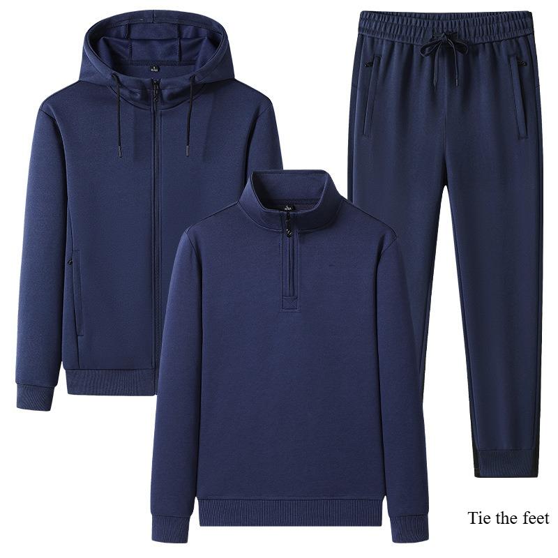 Men Spring Autumn Clothing Hooded Hoodies Suit Male 3 Pieces  Set Sweatshirt + Sweatpants Tracksuit Men Sportswear Sets