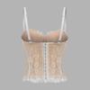 Transparent Lace Corset Slim fit Suspender Vest Spicy Girl Style Crop Tops  Ladies