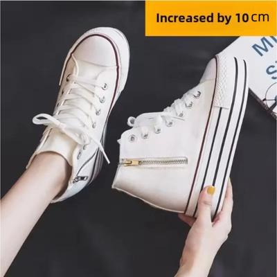 Women's Canvas Flat Shoes New Spring/autumn Double-sided Zipper Board Shoes Korean Style Versatile Thick Sole Sneakers