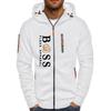Mens Hooded Sweatshirt Casual Sports Zip-up Top Fashion Print Hoodie S-XXXL