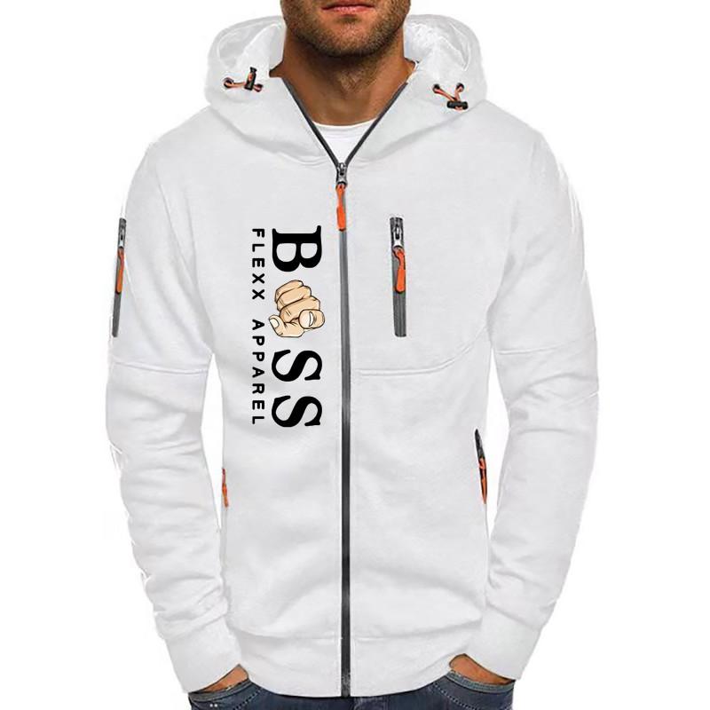 Mens Hooded Sweatshirt Casual Sports Zip-up Top Fashion Print Hoodie S-XXXL