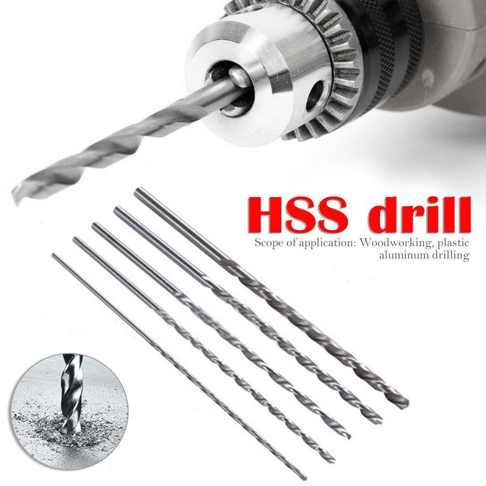 5Pcs Extra Long HSS High Speed Steel Drill Bit Set 2/3/4/5/6mm Bits