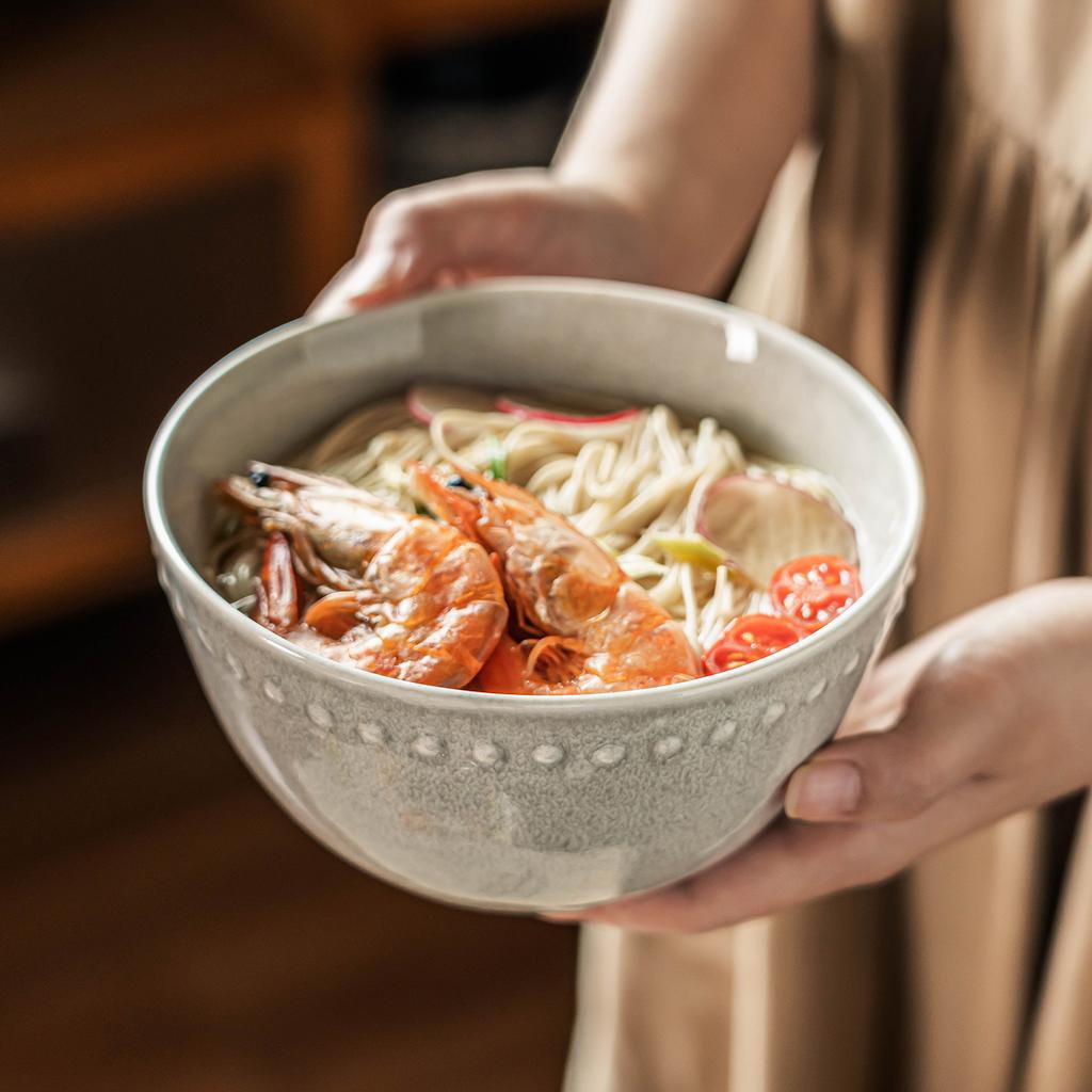 Leichter Luxus Schwimmende Perle Salatschüssel Haushalt Keramik Nudelschüssel Retro Stil Geschirr Schüssel Rund Gemüseschüssel Obstschüssel Suppenschüssel